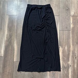 No Comment Black Buttery Soft Cinch Front Skirt